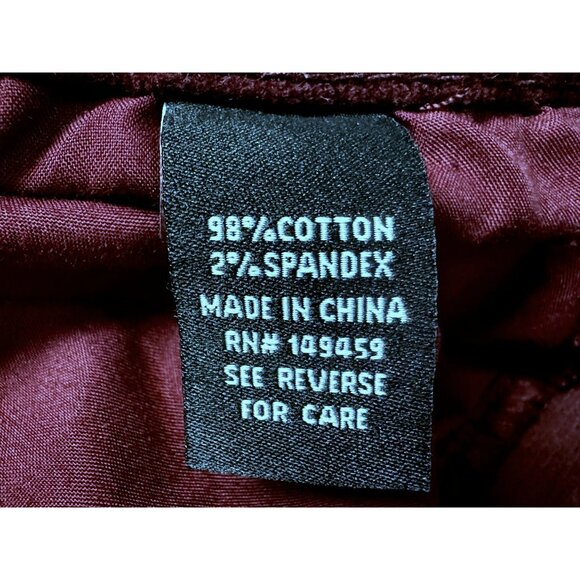 Prosperity Womens Burgundy Boot Cut Corduroy Pants  Sz 12/31 Casual Trousers - Picture 5 of 5